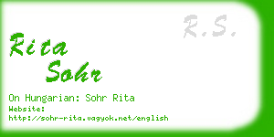 rita sohr business card